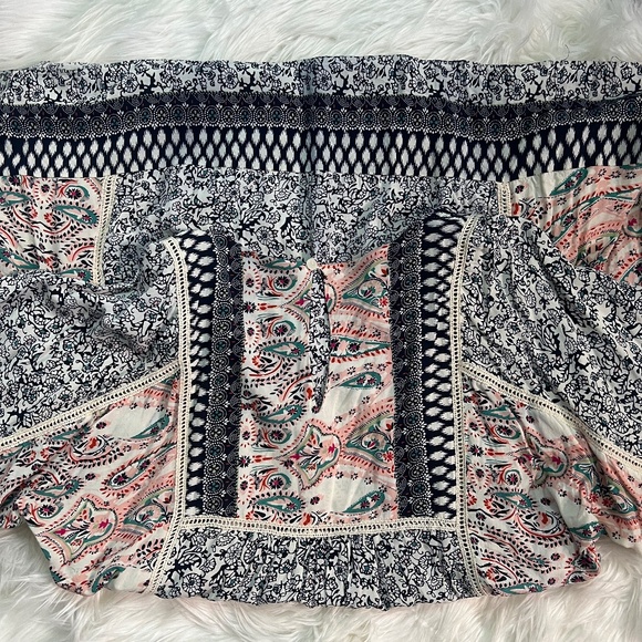 EUC. Boho [Sundance] Romantic Navy & Pink Kimono Mini Dress + Keyhole | Large - Picture 9 of 15